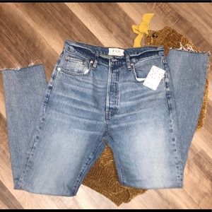 New! Free People High Waisted Button Jeans